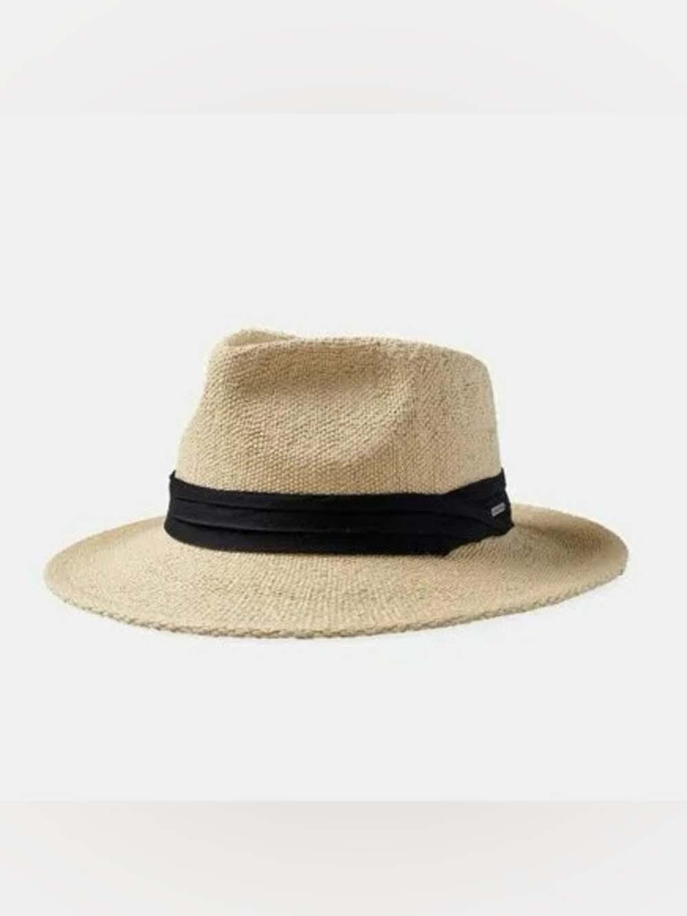 NWT Brixton Sol Straw Fedora Natural/Black Straw Hat Size S (53cm)